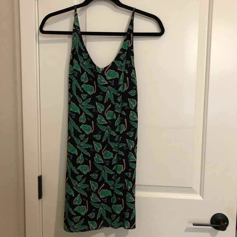 Mini dress with low cut V back